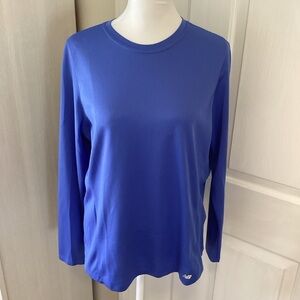 New Balance Vibrant Blue breathable Long Sleeve Running Shirt Sz L
